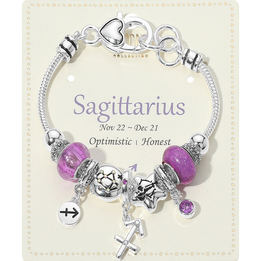Aries Zodiac Symbol Charm Beaded Bracelets