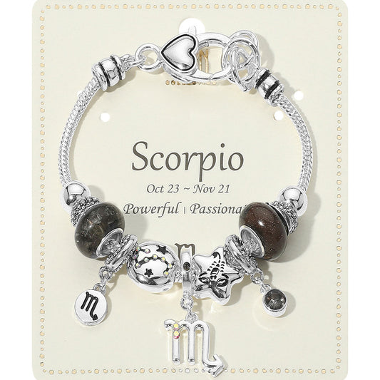 Scorpio Zodiac Symbol Charm Beaded Bracelets